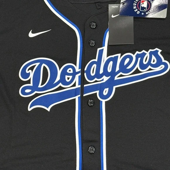 Nike Los Angeles Dodgers Black Stitched Official Baseball Jersey Youth XL NEW - Picture 2 of 8